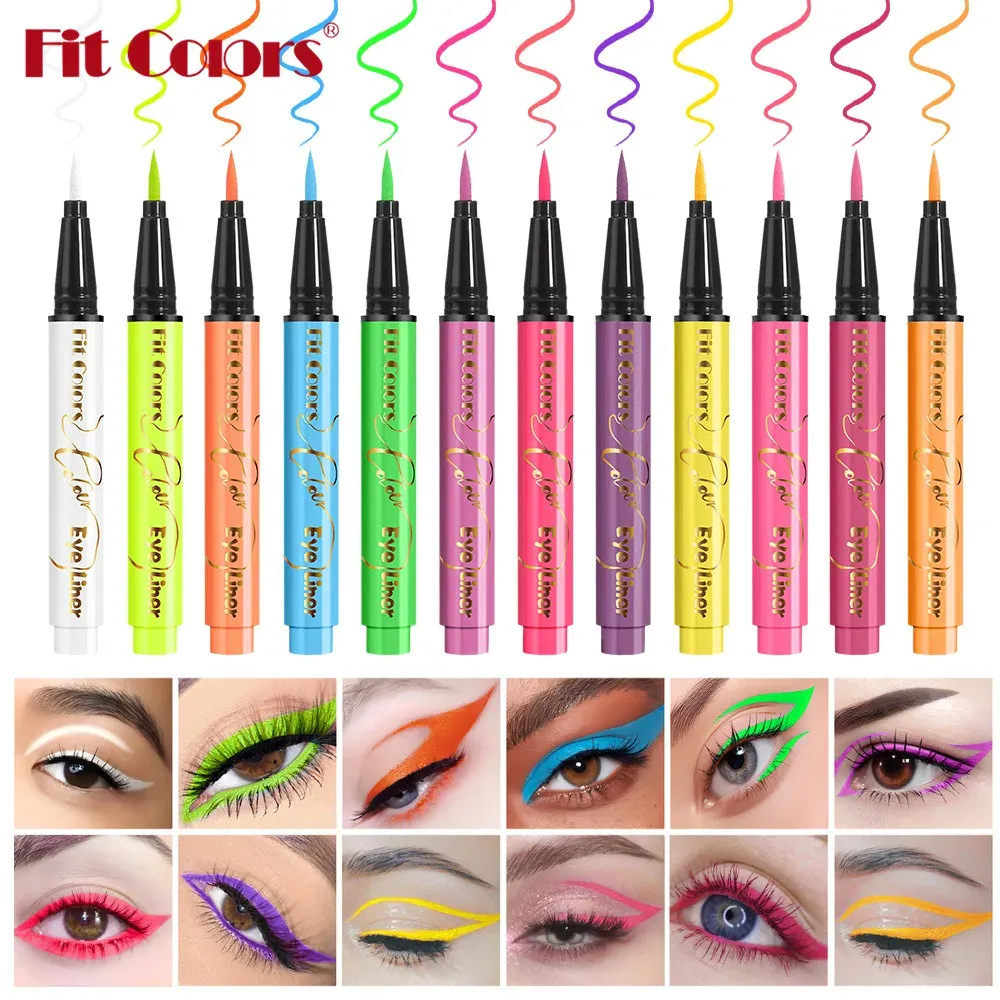 UV Fluorescent Glow Liquid Eyeliner Pen Waterproof Face Color Paint Neon Colorful Halloween Christmas Party Art Stage Eye Makeup — image 3
