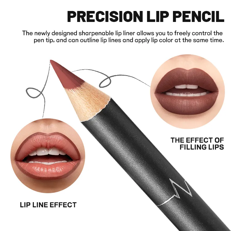 Waterproof Matte Lipliner Pencil Red Contour Tint Lipstick Long Lasting Non-stick Cup Moisturising Lips Makeup 12 Colors — image 3