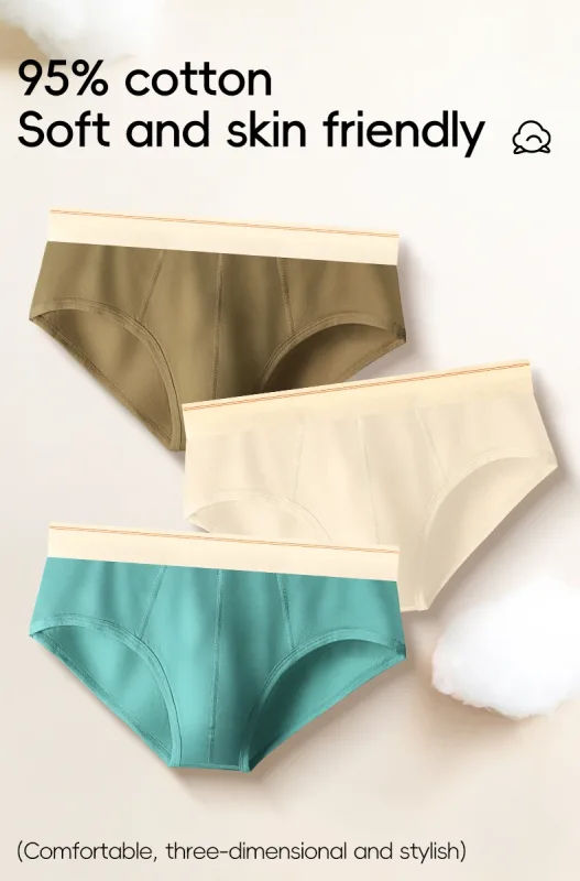 Atmungsaktive und bequeme dreieckige Unterhose für Herren aus reiner Baumwolle, mittelhohe Taille, hautfreundlich und weich, Unterhose für Teenager 3256810188437944 — image 9