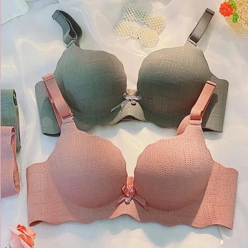 Small Breasts Show Big Underwear Deep V Push-ups No Steel Ring Flat Chest Special Bra Thickened Push-up Bra Set — image 6