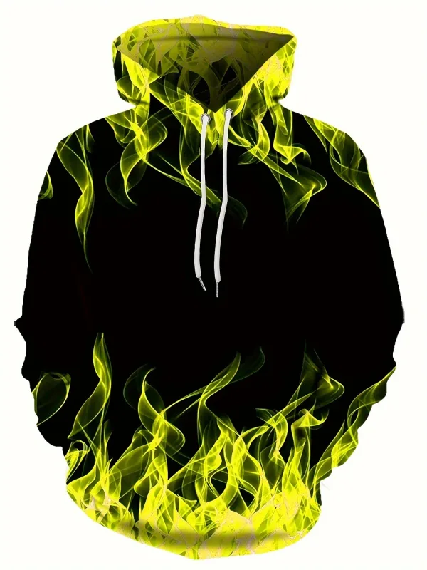 2024 Creative Flame 3D Print hættetrøje Cool hættetrøjer Herre forår Efterår Pullover Hættetrøje Oversized Harajuku Y2k tøj — image 9