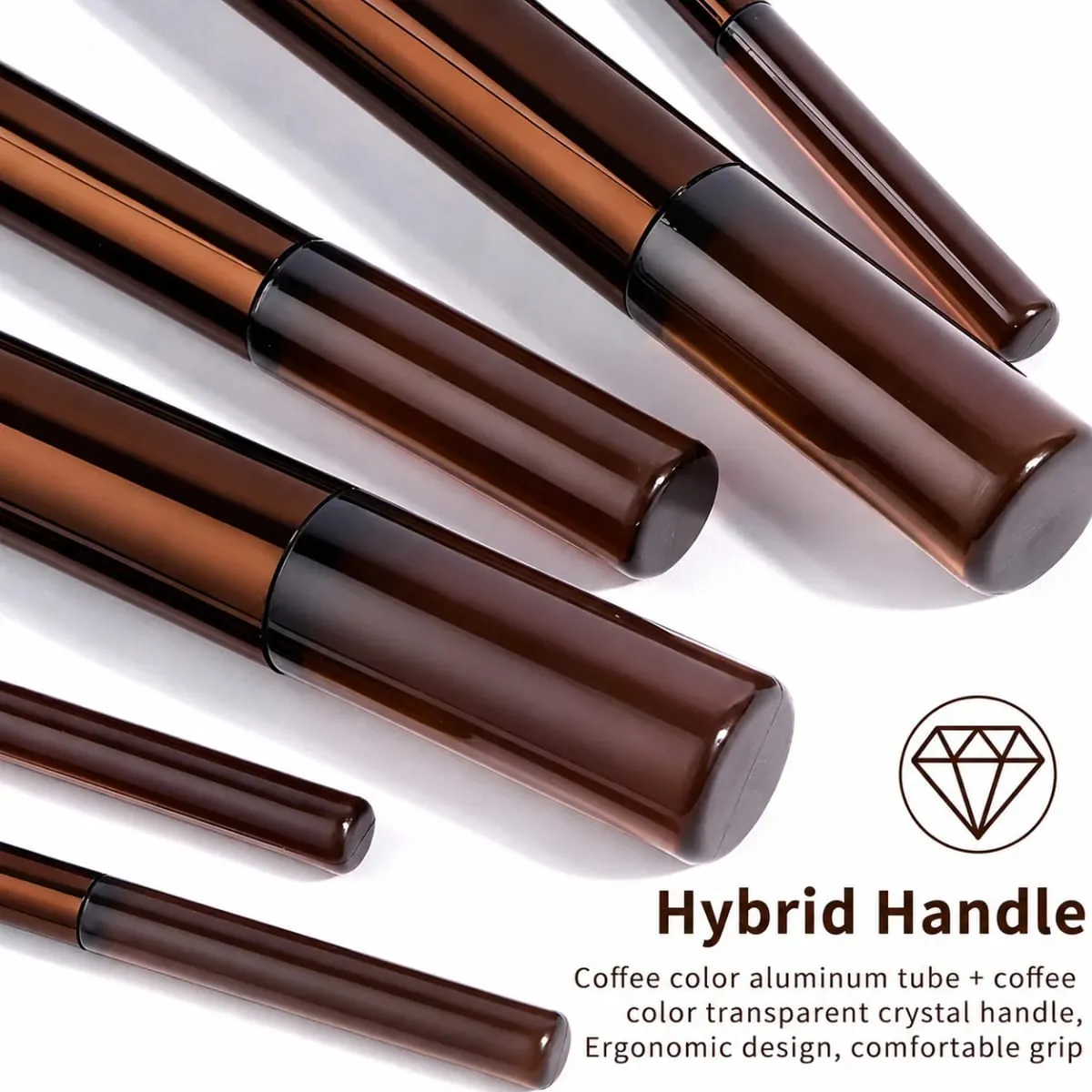 Bộ cọ trang điểm 14 món bằng nhôm Ferrule-Bộ cọ trang điểm tổng hợp cao cấp Bộ cọ đánh phấn nền Phấn mắt cho Beg — image 2