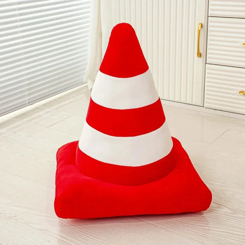 Plush Traffic Pillow Stuffed Car Tyre Roadblock Traffic Cone Signal Lamp STOP Transportation Sign Cushion Decor Plushie Men Gift