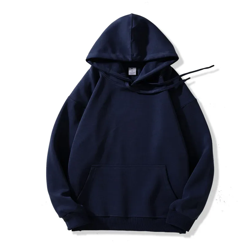 Customized Your Brand Logo DIY Design 600GSM Mens Hoodies High-quality Women Sweatshirt Solid Color Cotton Loose Streetwear — image 42