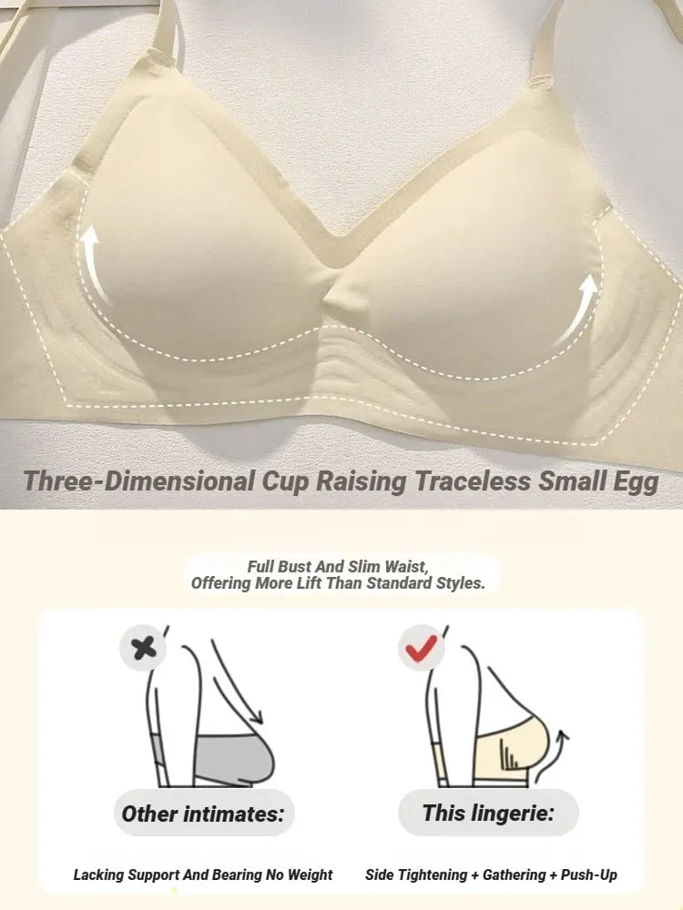 Reggiseno senza cuciture per seno piccolo Push-up da donna Comodo supporto morbido senza ferretto Intimo chiuso per donne con seno senza bordo — image 4