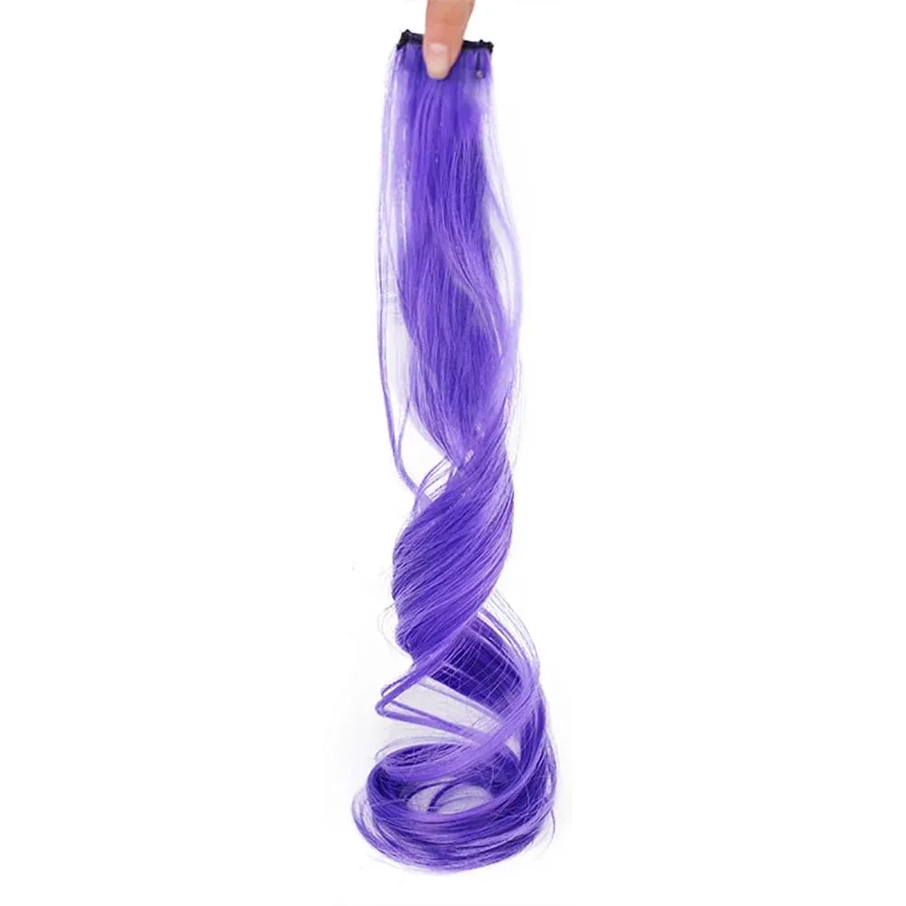 Colored Large Wave Long Curly Wig Ear Hanging Dye Hair Extensions Invisible High Temperature Silk Synthetic Wig Patch — image 9