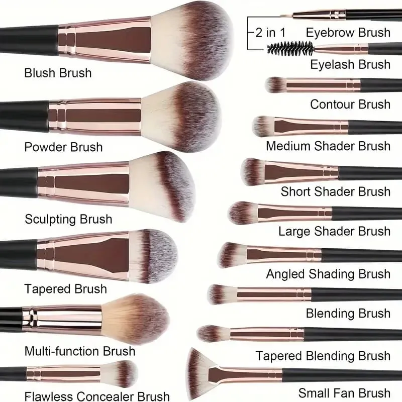 Professional 3/20PCS Makeup Brushes Set Soft Fluffy Eyeshadow Foundation Concealer Blending Blush Brush Kabuki Women Beauty Tool — image 2