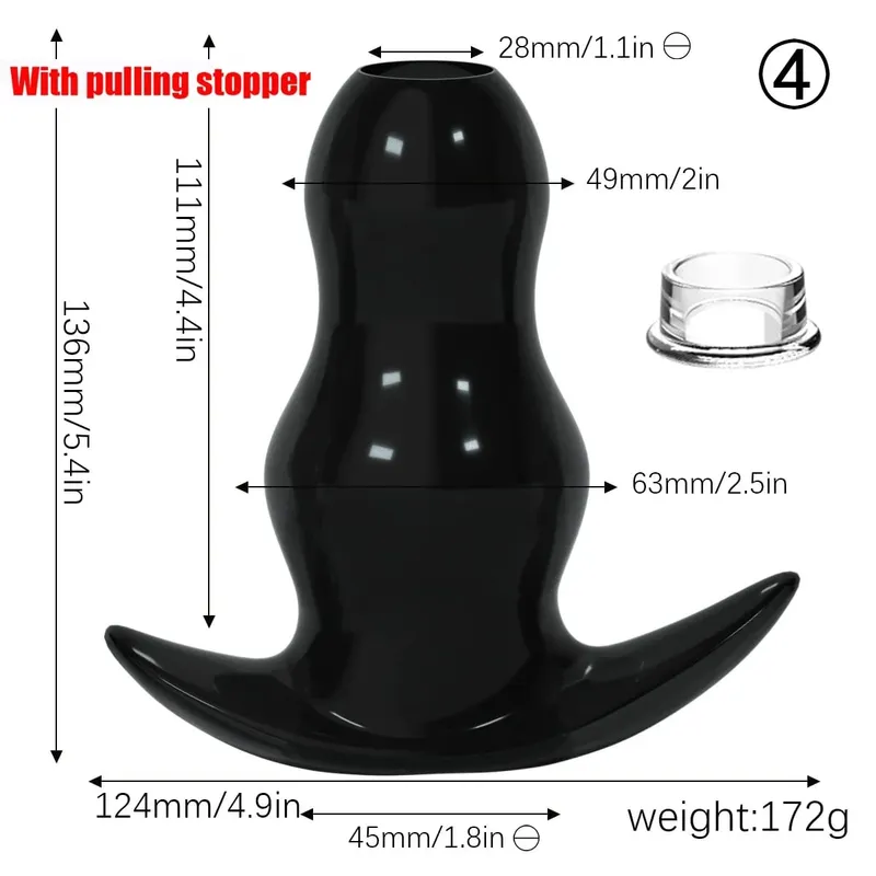 Bộ phích cắm mông đường hầm rỗng TPE màu tím - Đồ chơi tình dục linh hoạt dành cho nam và nữ — image 17