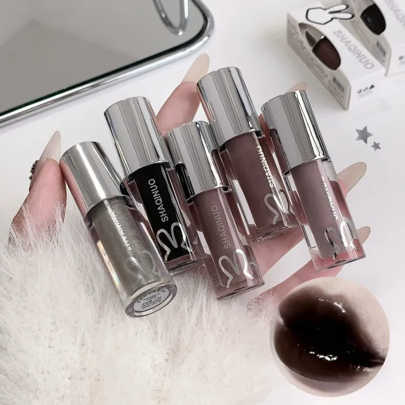 NEW Water Glazed Mirror Lip Gloss Makeup Crystal Nude Jelly Moisturizing Lip Glaze Long Lasting Black Liquid Lipstick Cosmetics — image 5
