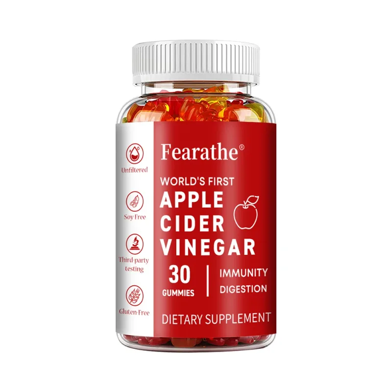 Apple Cider Vinegar Gummies - 60 Vegan Gummies - ACV Supplement for Detoxification Metabolism Energy Digestion & Gut Health