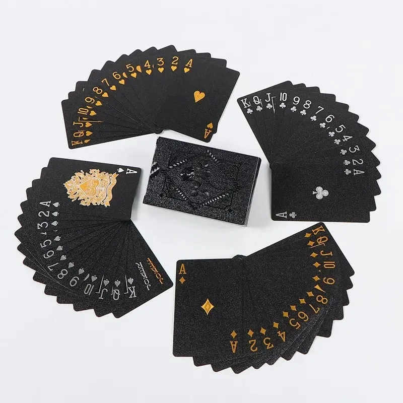 Color Black Gold Playing Card Game Card Group Waterproof Poker Suit Magic Dmagic Package Board Game Collection Entertainment — image 2