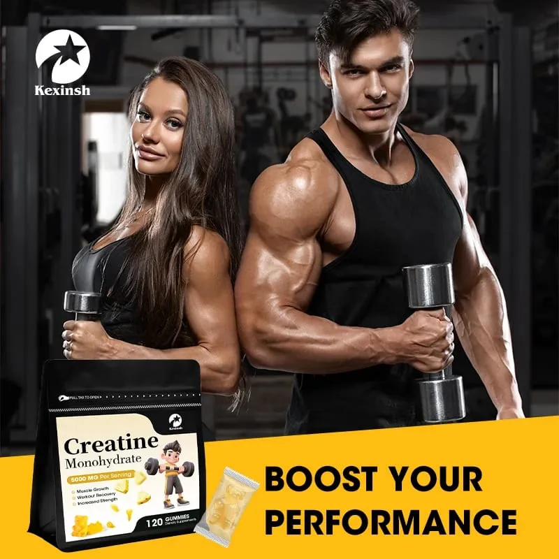 Kexinsh Creatine Gummies Creatine Monohydrate 5000mg Energy Booster Enhance Strength Energy Endurance Improve Endurance