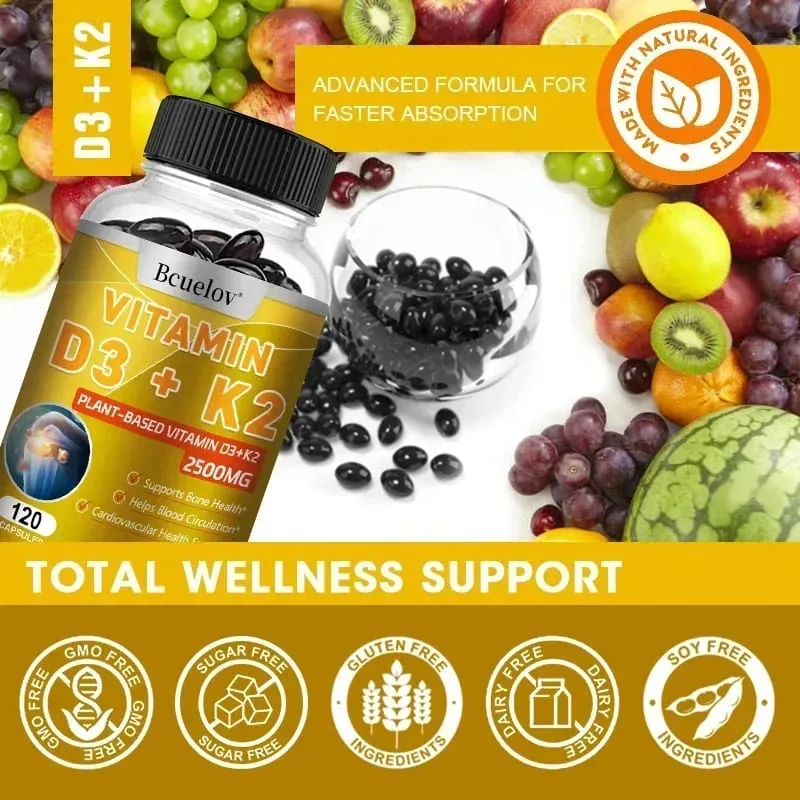 Vitamin D3 + K2 MK-7 - D3 Vitamin Supplement 2 in 1 Supports Immune Heart Joint Dental & Bone Health - Easily Absorbed — image 6