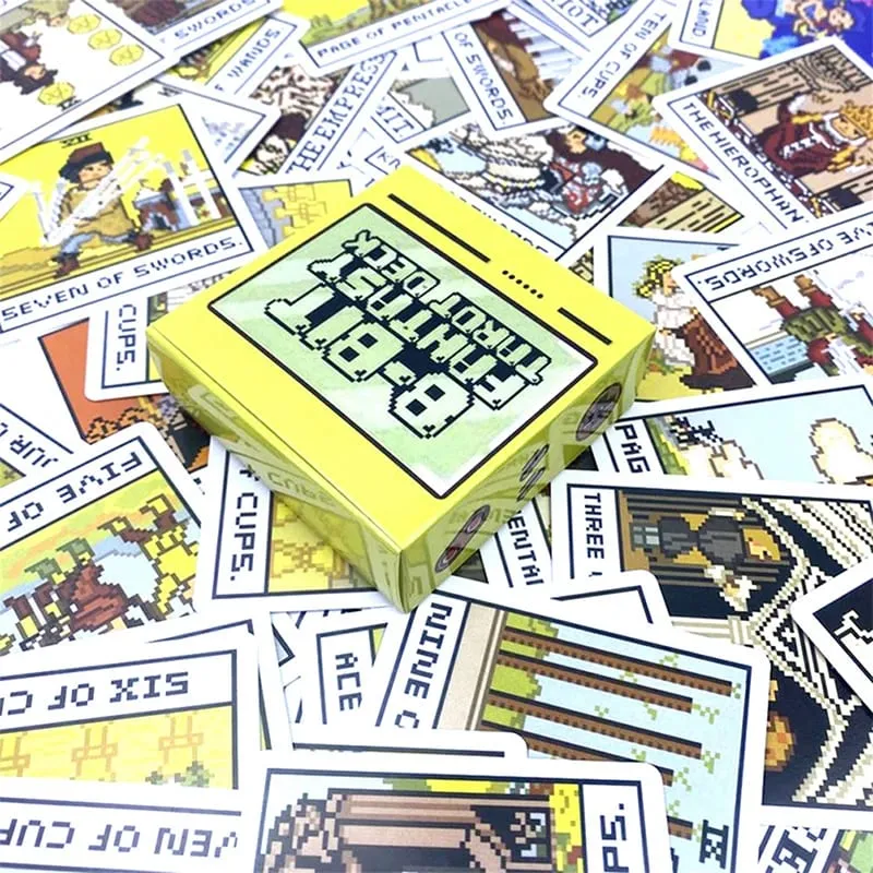 1Box 8 Bit Fantasy Tarot Deck Card Prophecy Divination Family Party Board Fortune Telling Game Beginners Tarot Cards Board Game — image 2