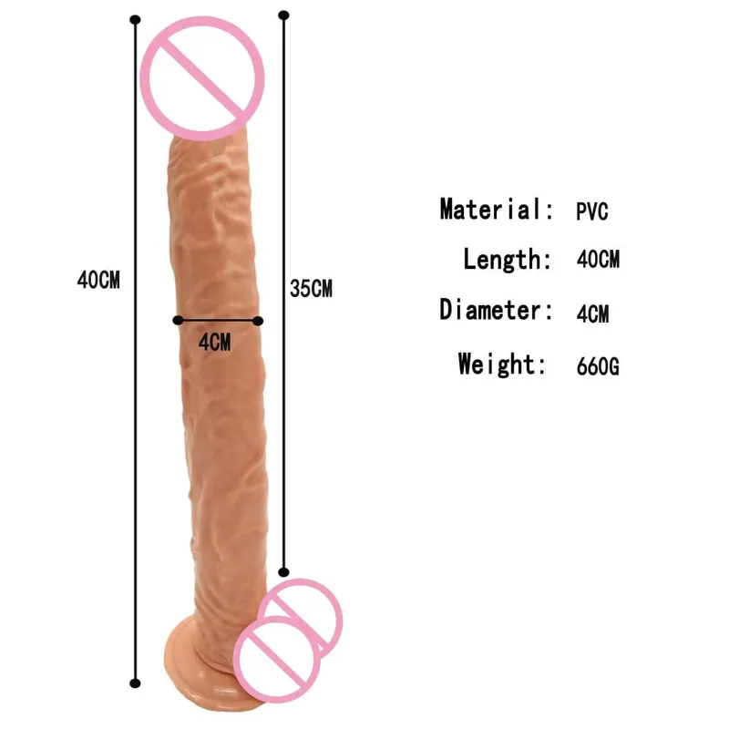 40 cm Realistischer Langer Dildo Großer Penis Riesendildos Vaginale Masturbation G-punkt Stimulation Anal Butt Plug Für Frauen Sexspielzeug 18+