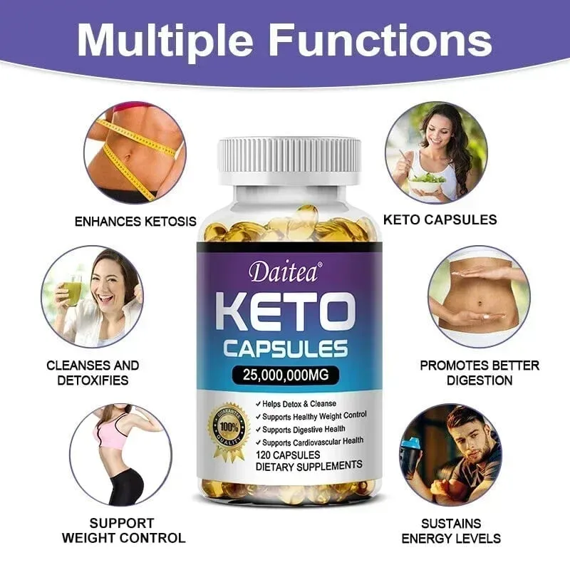 Keto Capsules - Weight & Fat Management Burn Belly Fat Detoxification Digestion Immunity - High Strength Ketone Supplement — image 2