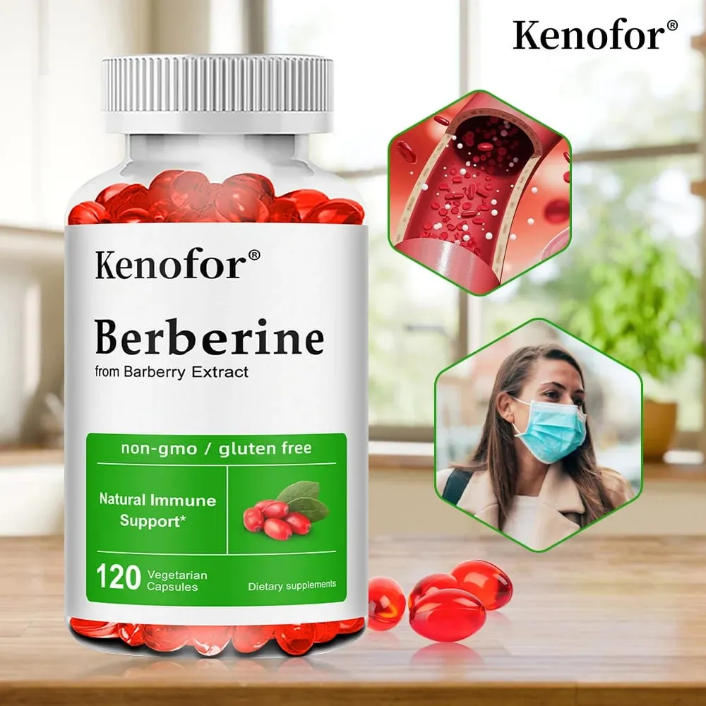 Premium Berberine Supplement Capsules - Supports Immune System Healthy Food Antioxidant NON-GMO — image 1