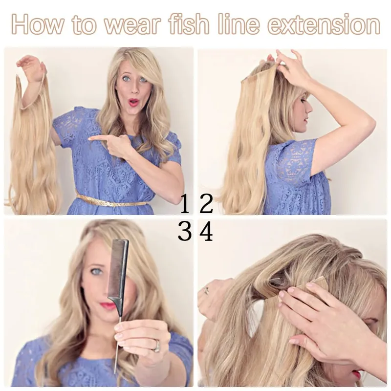 Synthetic Long Straight No Clip One Piece Hair Extension Natural Adjustable Line False Hairpiece For Women