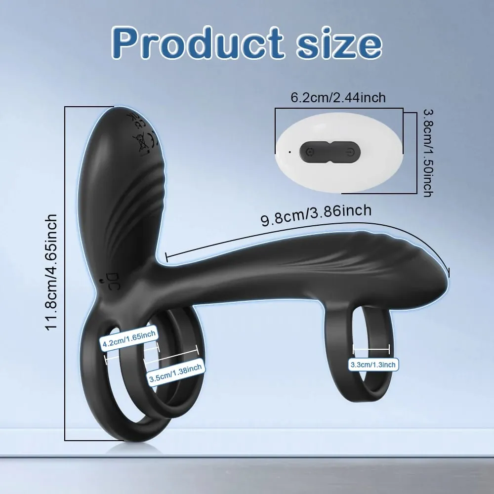 Remote Control Dual Penis Ring Vibrator for Men Delay Time Prostate Massager Cock Rings Twisting Vibrating Sex Toy for Men — image 6