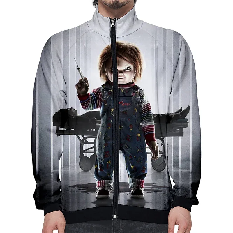 Coats Horror Movie Chucky Stand Collar Jackets Seed of Chucky Sweatshirt Cosplay Costume Long Sleeve Zipper Hoodies