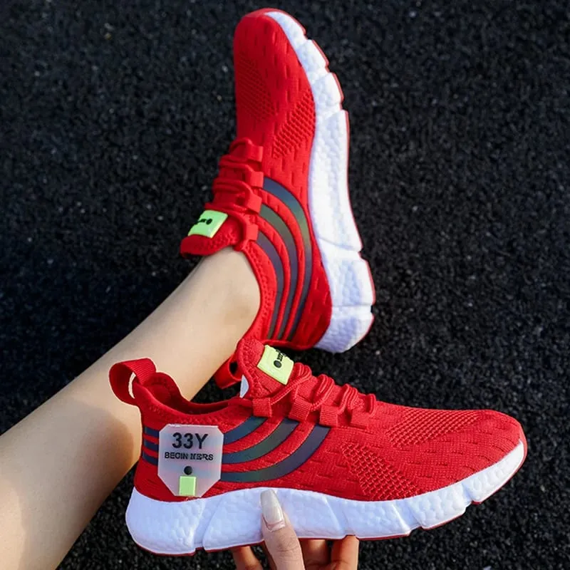 Spring New Wear Resistant Running Shoes Fashionable Trendy Elevated Flat Shoes Comfortable Soft Sports Shoes with Hollow Design — image 4