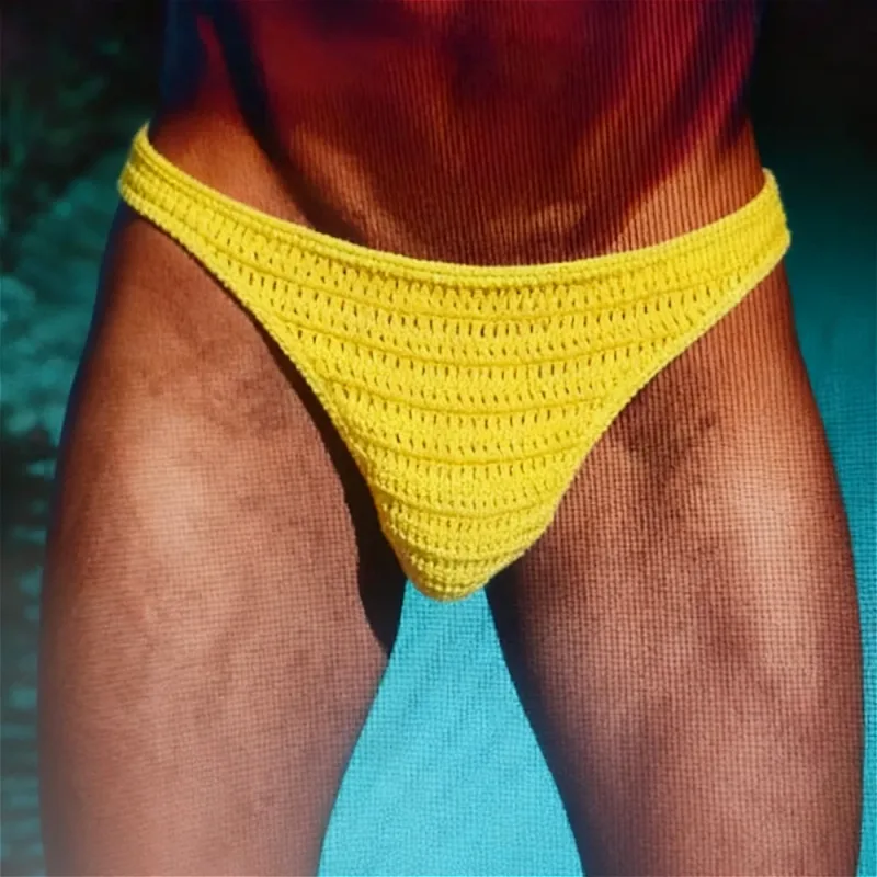 Hot Men Women Breathable Underwear Hand Crochet Low Rise Gstring Swimming Sunbathing Thong Sissy Panties Трусы Мужские — image 7