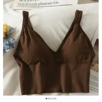 Knitted Binder Chest Woman Tank Tops Spaghetti Strap Corset Crop Camis With Built in Bras Korean Fashion Woman Tanks Camisole — image 26