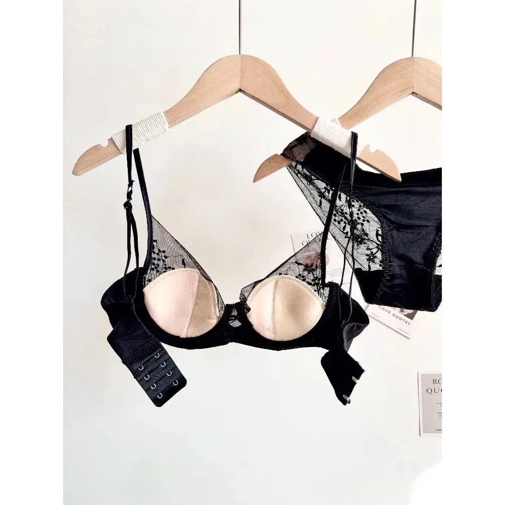 New Women Lace Bra Set Soft Underwire Thin Cup Push‑Up Comfort Intimates Lingerie Kit For Small Bust S-XL Daily Ladies Underwear — image 5