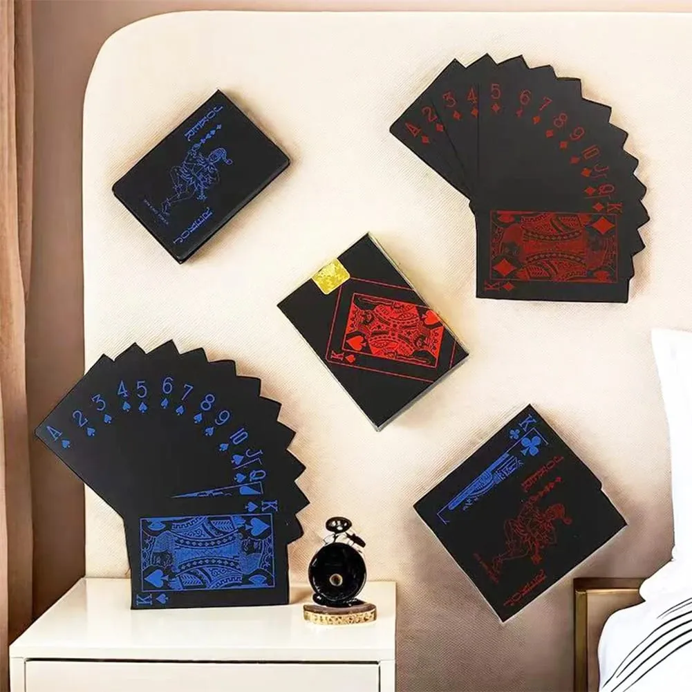 카드 놀이 게임 포커 카드 보드 어린이 키즈 장난감 방수 플라스틱 PVC 블랙 블루 레드 옐로우 그린 데크 카드 하이 엔드 고급 — image 10