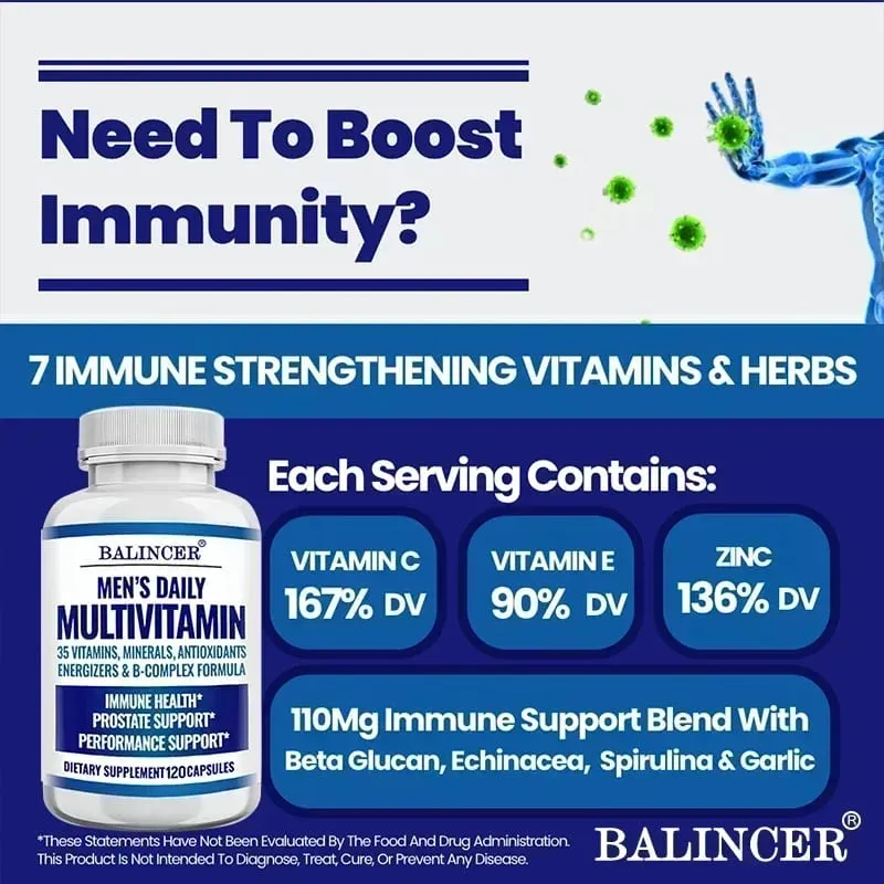 Men's Multivitamin - Contains vitamins B12 B6 zinc and selenium to support coordination heart immunity and prostate health — image 6
