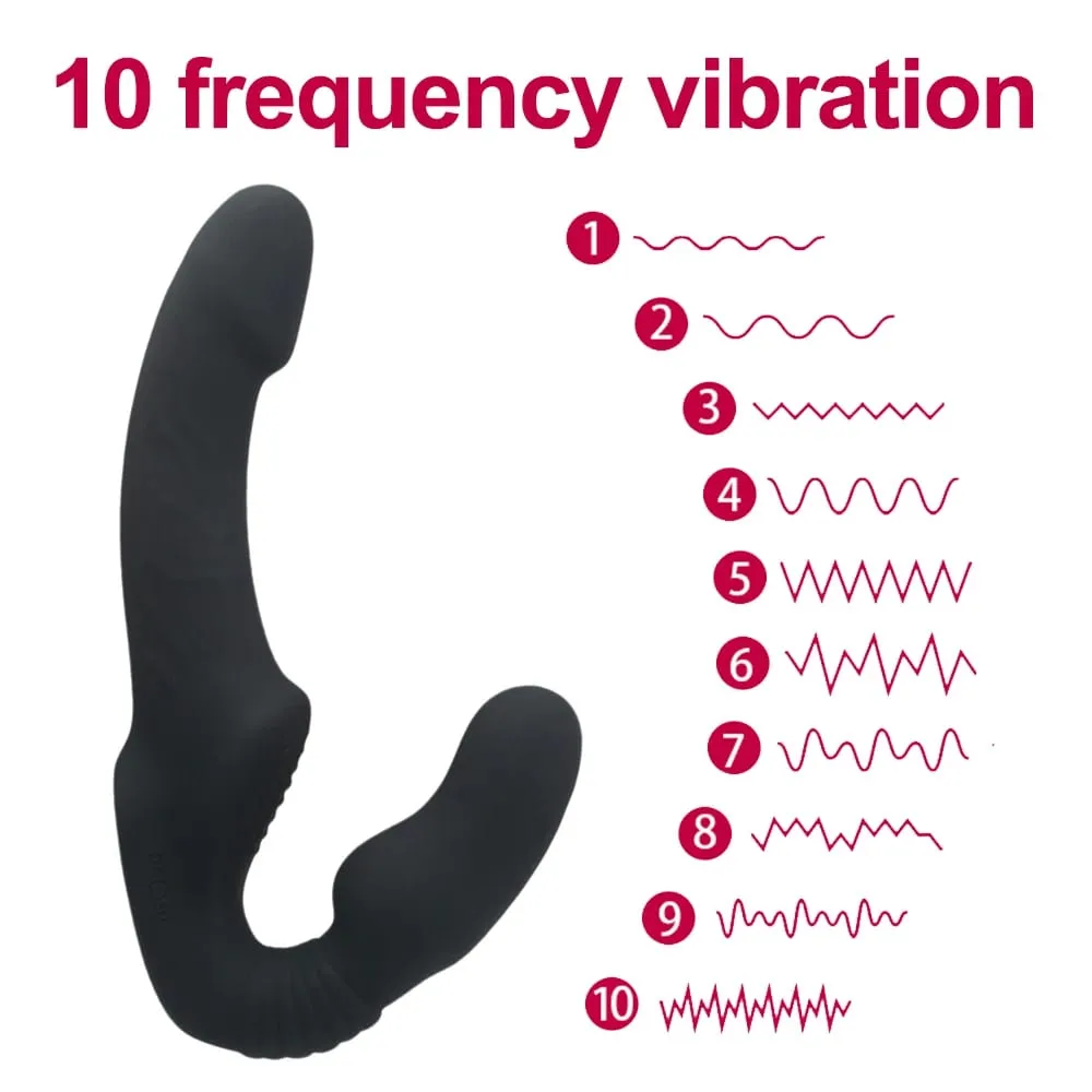Strapless Strapon Dildo Vibrator Female Double Vibrating G Spot Stimulate Clitoris Anal Massager Adult Sex Toys For Women Couple — image 2