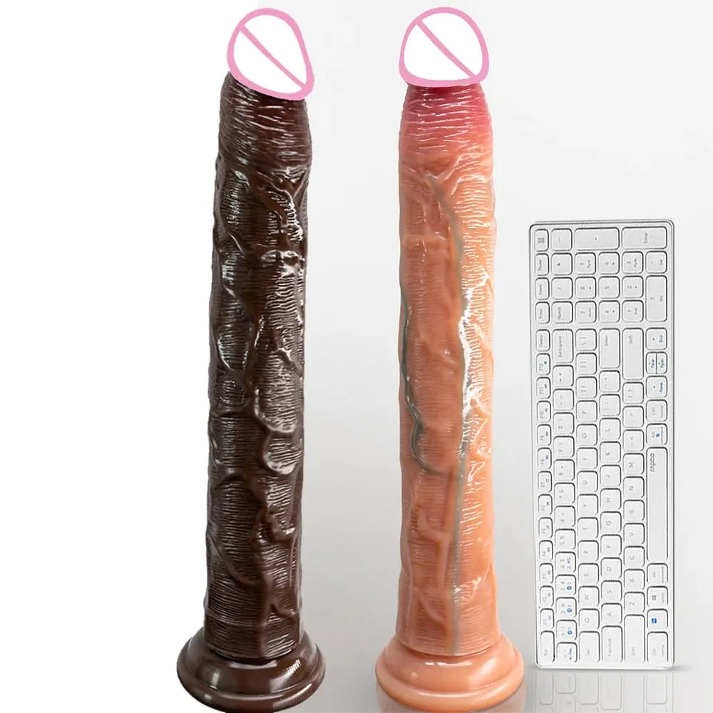 Super Long Penis Soft Silicone Dildo Butt Plug Prostate Massager Huge Vagina Anal Dildo Suction Cup Adult Sex Toys For Women men — image 1