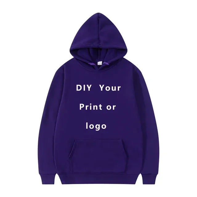 2024 Man Woman Casual Custom Printed Text DIY Hoodie Customized Logo Personalized Hoody Custom Hoodies Text Logo Sweatshirt