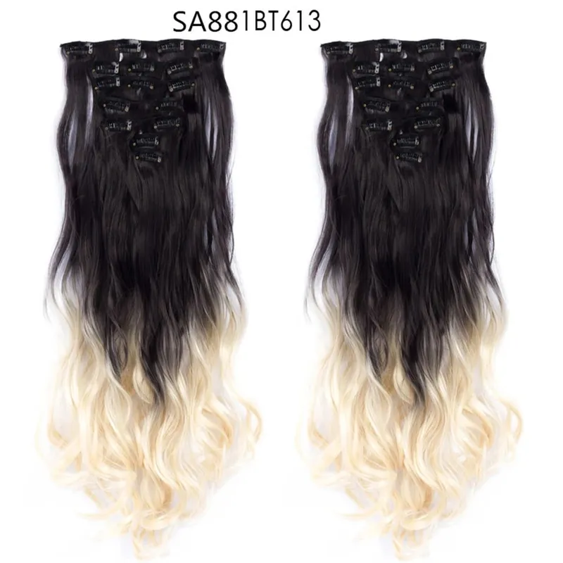 24Inch Synthetic Long Straight Hair Extensions 7pcs/Set 16 Clips in High Tempreture Fiber Synthetic Red Black Brown Hair Piece — image 106