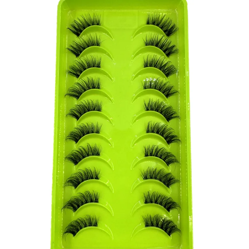 Černé řasy 10 polovičních řas Soft Natural Cat Eye Lashes Makeup Tool Prodlužovací nástroj Fluffy Faux Cils sezona návratu do školy — image 15