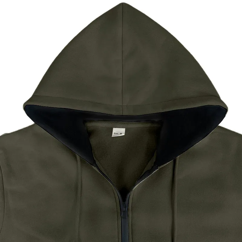 Baru 2026 Musim Gugur Kasual Lelaki Lengan Panjang Zip Bertudung Kot Sweatshirt Fesyen Lelaki Luaran Pakaian Sukan Jaket Hoodies — image 26