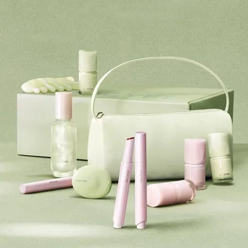 Joocyee Spring Roaming All in Gift Box Solid Lip Gloss Multi Use Frosty Mouth Red Lipstick Perfume Cream Fragrance Mist Gift