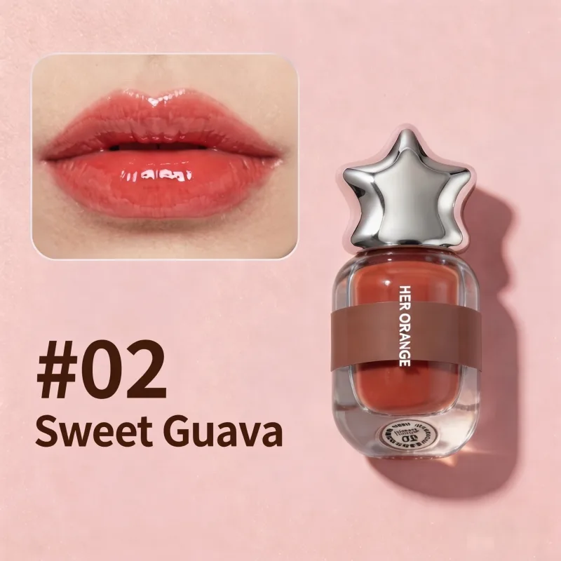 Herorange Glossy Lip Watery Mirror Finish Hydrating Sheer Lip Tint Youthful Nude Makeup — image 8