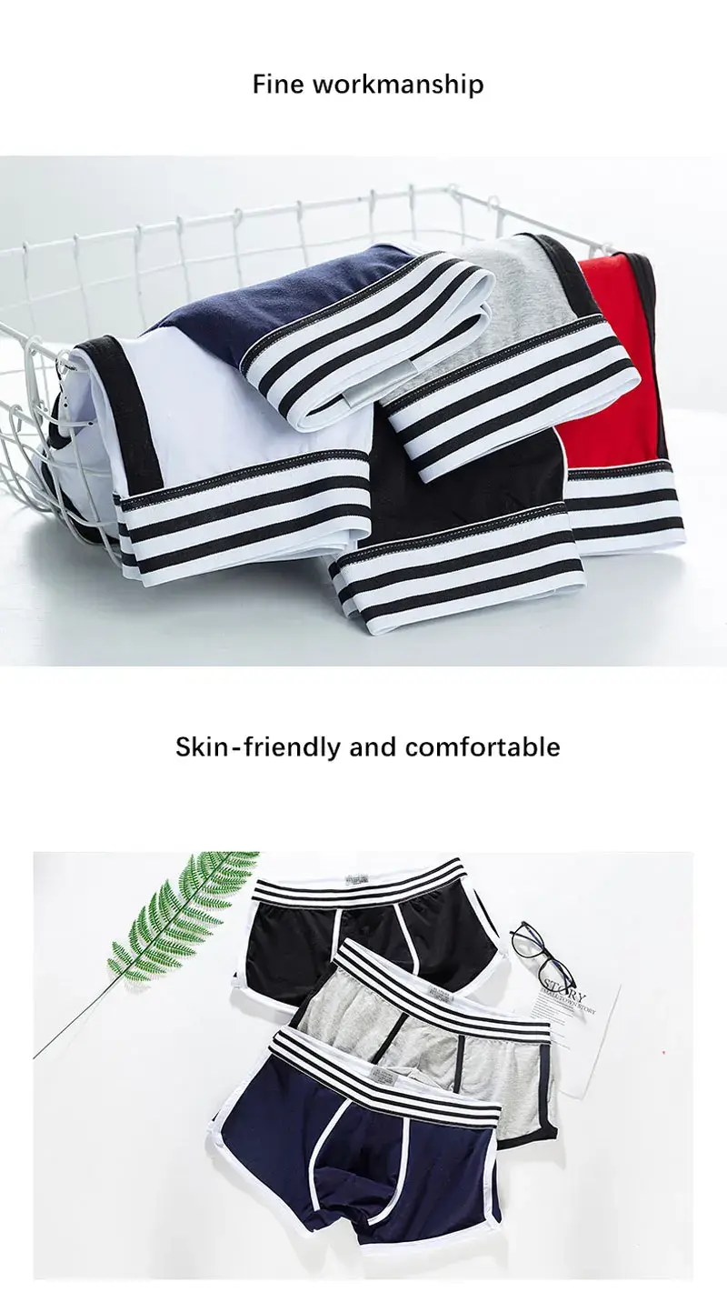Men Soft Underpants Trunks Cotton High Quality Underwear U Convex Pouch Panties Cueca Mid Waist Breathable Boxer Shorts Homme — image 9