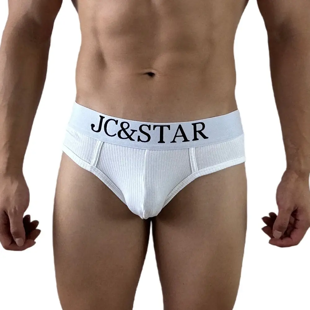 Sous-vêtements athlétiques à coupe haute pour hommes, slips en coton côtelé, confort de sport, Bikini Slip Tanga pour hommes — image 1