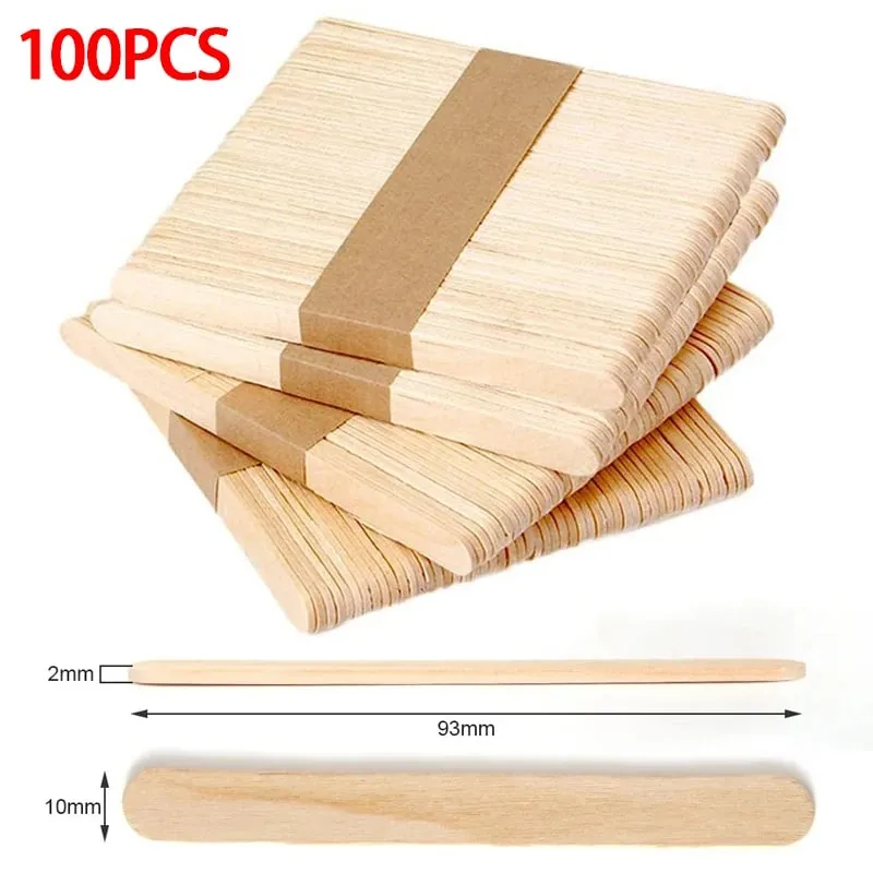 50/100pcs Ice Cream Sticks Wooden Popsicle Sticks Hand Crafts DIY Wooden Decoration — image 11