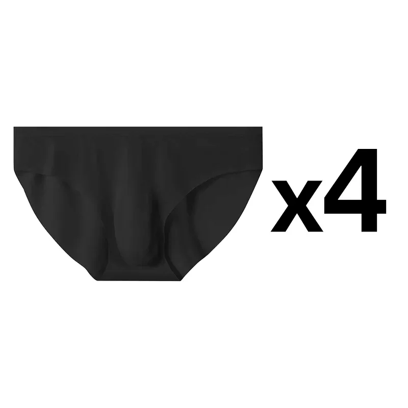 Slips d'été en soie glacée pour hommes, 4 pièces, transparents, sans couture, Sexy, séchage rapide, sous-vêtements respirants, culottes Ultra-fines — image 18