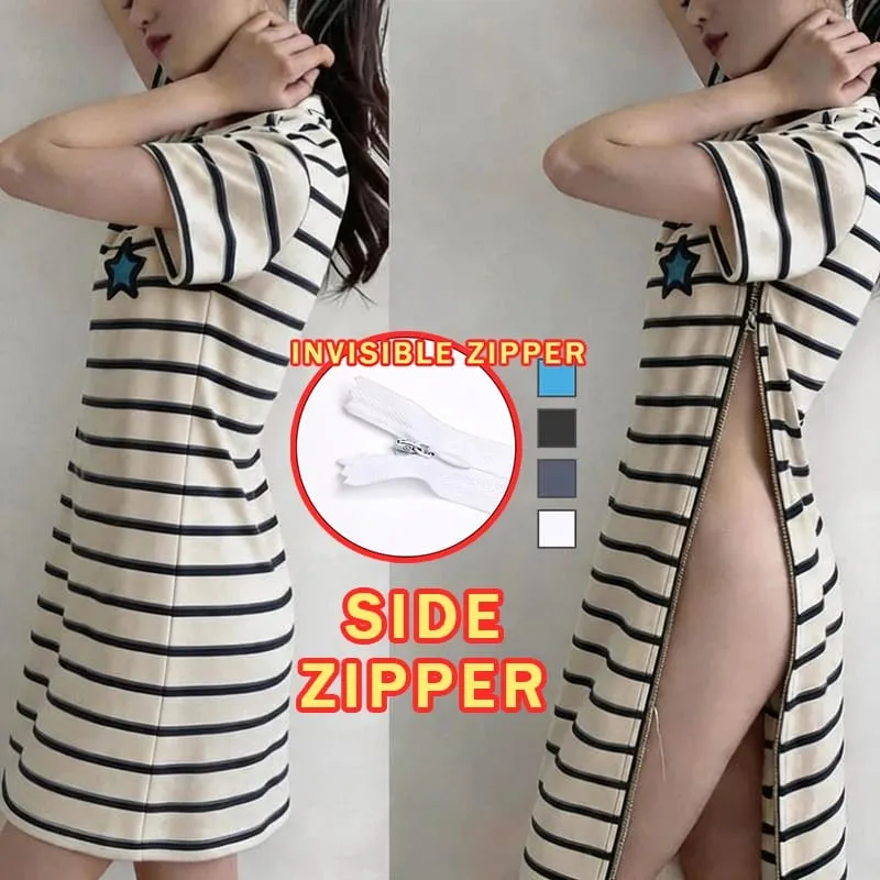 Dámské Zebra vzor Boční otevřený Split Sexy šaty Dlouhé Venkovní Odkryté Hrajte SEX Snadné svlékání Sukně na skrytý zip Exotický typ — image 1
