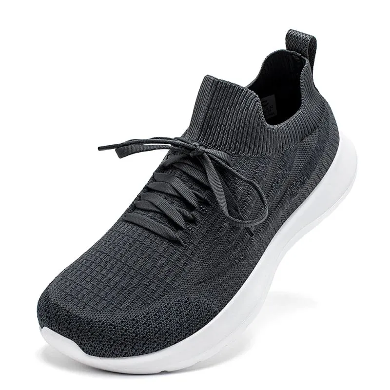 Unisex Running Sneakers Wide Toe Mesh Breathable Walking Shoes Non Slip Lace-Up Hiking Sneakers