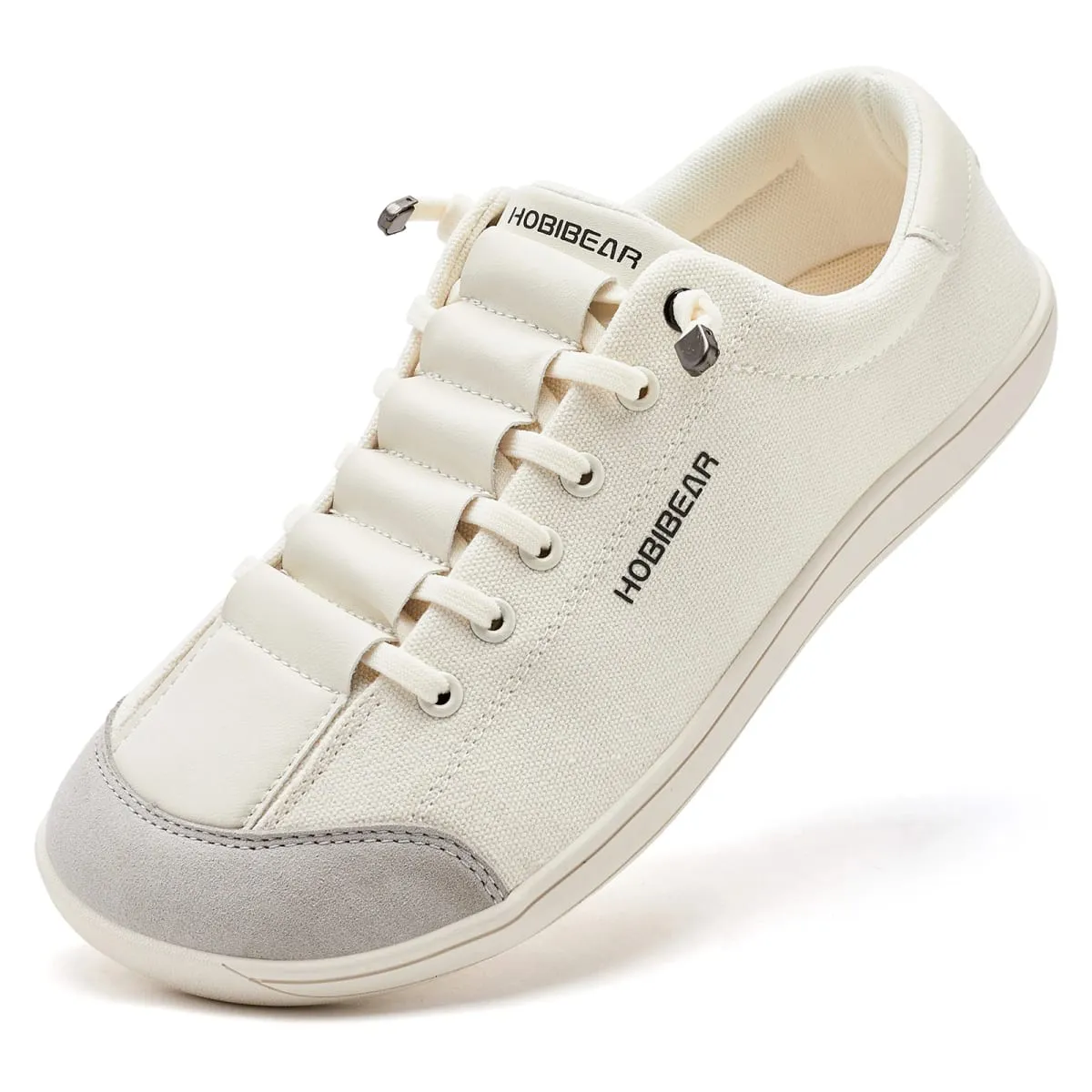 Wide Toe Barefoot Shoes for Unisex Minimalist Canvas Sneakers Lightweight Adjustable Slip On Walking Shoes