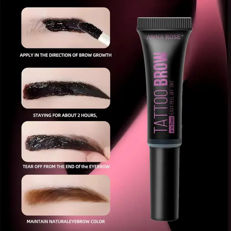 Peel-Off Eyebrow Gel Tint Waterproof Brow Tattoo Cream Long-Lasting Brow Dye Natural Eye Brow Shaping Makeup for Women — image 2