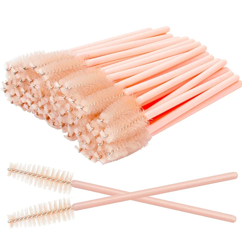 50 Pcs Disposable eyelash brushes Nylon brow brush Crystal Mascara Wands Applicator eye lashes Cosmetic comb women Makeup tools