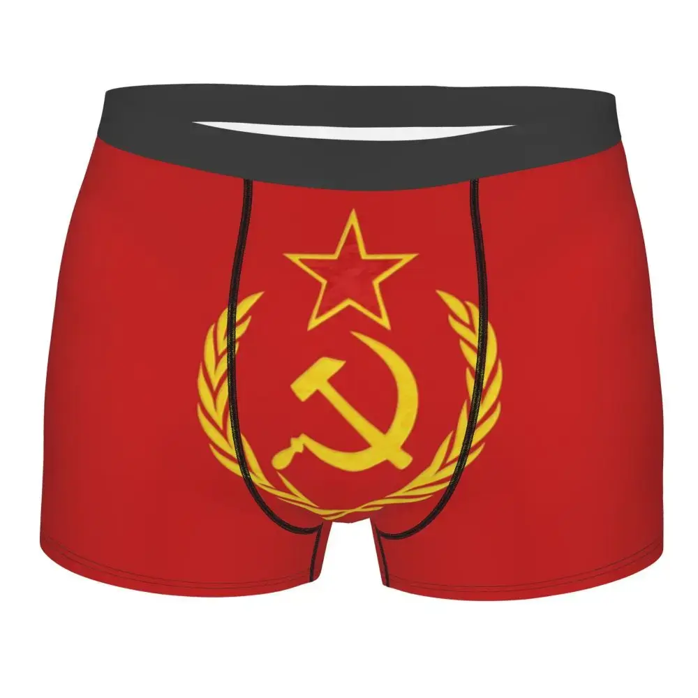 Hammer And Sickle CCCP Russian Soviet Flag Underwear Men Sexy Print Custom Boxer Shorts Panties Briefs Soft Underpants — image 1