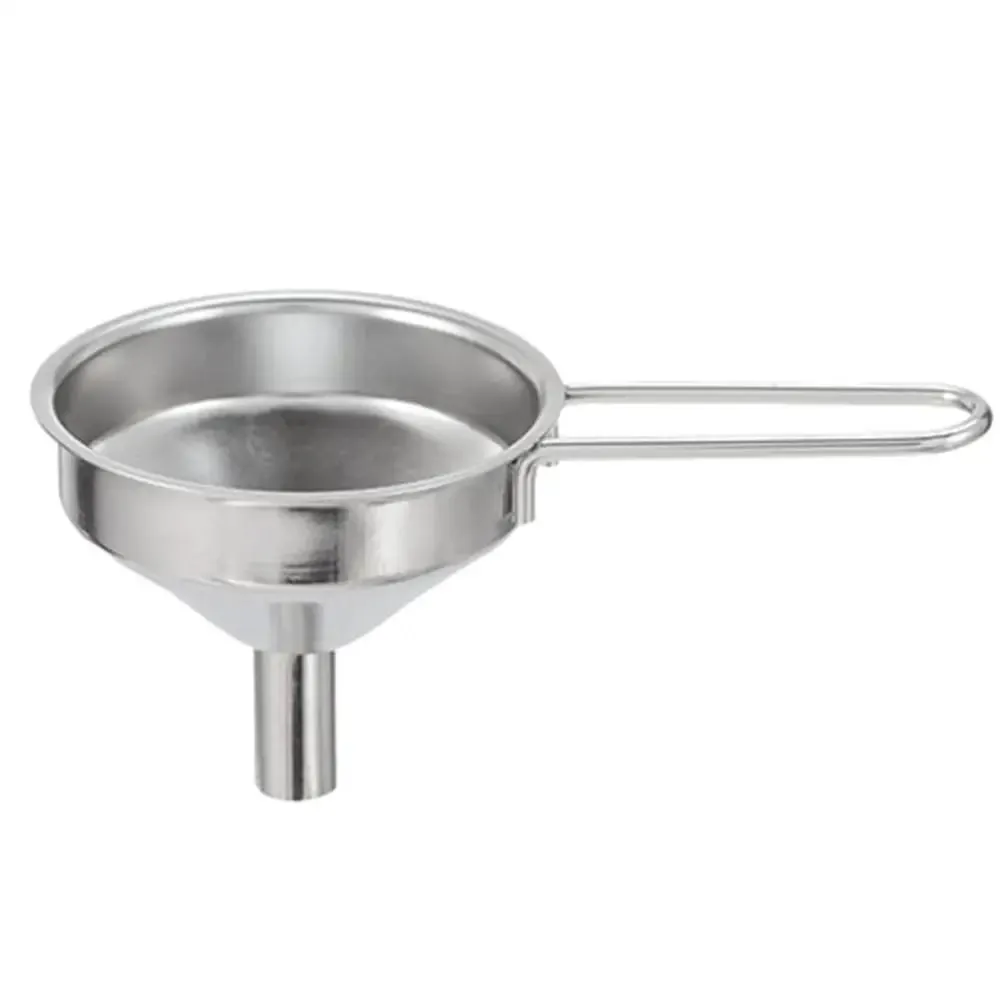1PC Stainless Steel Mini Funnel Kitchen Oil Liquid Funnel With Stable Handle Wide Mouth Funnel For Canning Kitchen Tools