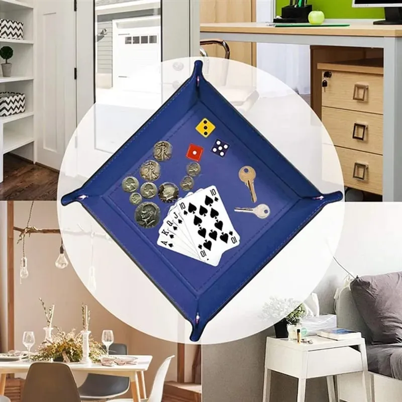 Game Dice Tray Solid Color Dice Box Games Dice Storage Portable Folding Dice Storage Rolling Tray For Use — image 4